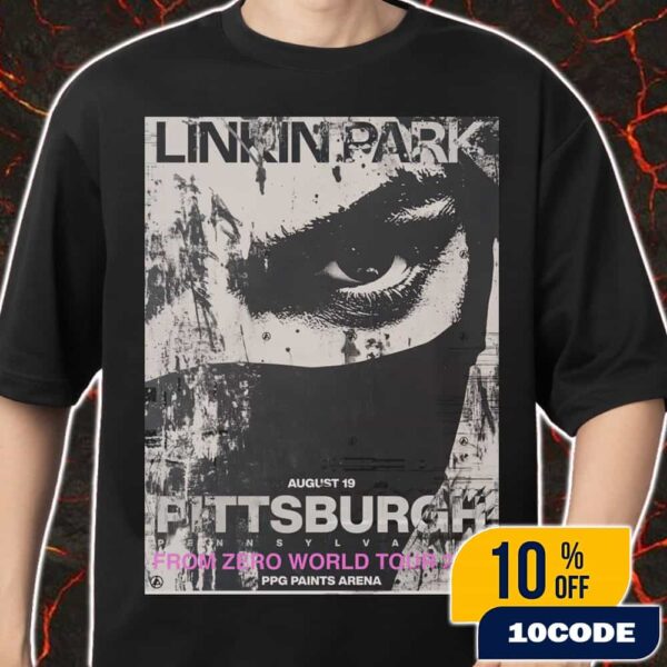Linkin Park From Zero World Tour 2025 FZ Poster Tour Pittsburgh August 19th Artwork By PJ Richardson Merch Unisex T-Shirt