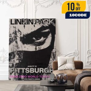 Linkin Park From Zero World Tour 2025 FZ Poster Tour Pittsburgh August 19th Artwork By PJ Richardson Poster Canvas Home Decor