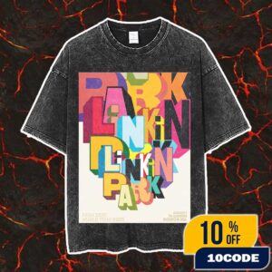 Linkin Park From Zero World Tour FZ 2025 Tour Boston Poster August 1st Artwork By Greg Lamarche At TD Garden Vintage Washed Unisex T-Shirt