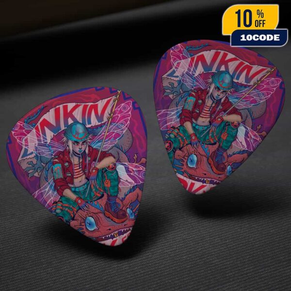 Linkin Park From Zero World Tour FZ 2025 Tour Brooklyn Poster August 29th Artwork By Lauren YS At Barclays Center Guitar Pick