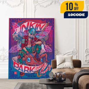 Linkin Park From Zero World Tour FZ 2025 Tour Brooklyn Poster August 29th Artwork By Lauren YS At Barclays Center Poster Canvas Home Decor