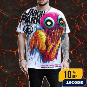 Linkin Park From Zero World Tour FZ 2025 Tour Minneapolis Poster August 27th Artwork By Albert Alex Pardee At Target Center All Over Print Graphic T-Shirt, Hoodie