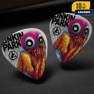 Linkin Park From Zero World Tour FZ 2025 Tour Minneapolis Poster August 27th Artwork By Albert Alex Pardee At Target Center Guitar Pick