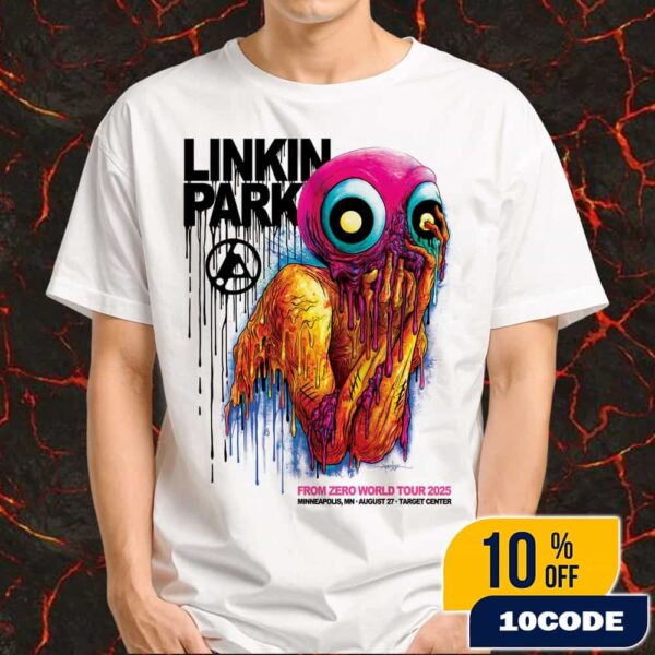 Linkin Park From Zero World Tour FZ 2025 Tour Minneapolis Poster August 27th Artwork By Albert Alex Pardee At Target Center Merchandise Unisex T-Shirt