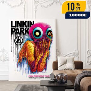 Linkin Park From Zero World Tour FZ 2025 Tour Minneapolis Poster August 27th Artwork By Albert Alex Pardee At Target Center Poster Canvas Home Decor
