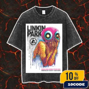 Linkin Park From Zero World Tour FZ 2025 Tour Minneapolis Poster August 27th Artwork By Albert Alex Pardee At Target Center Vintage Washed Unisex T-Shirt
