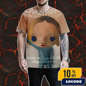 Linkin Park From Zero World Tour FZ 2025 Tour Nashville Poster August 21st Artwork By Ryo Laksamana At Bridgestone All Over Print Graphic T-Shirt, Hoodie