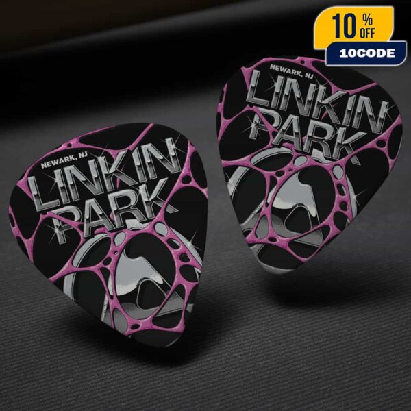 Linkin Park From Zero World Tour FZ 2025 Tour Newark Poster August 3rd Artwork By Michael Chavez At Prudential Center Guitar Pick