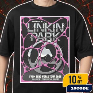Linkin Park From Zero World Tour FZ 2025 Tour Newark Poster August 3rd Artwork By Michael Chavez At Prudential Center Merch Unisex T-Shirt