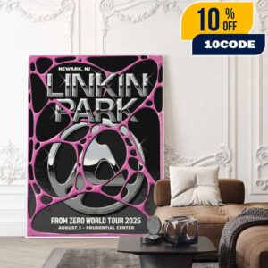Linkin Park From Zero World Tour FZ 2025 Tour Newark Poster August 3rd Artwork By Michael Chavez At Prudential Center Poster Canvas Home Decor