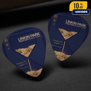 Linkin Park From Zero World Tour FZ 2025 Tour Omaha Poster August 29th Artwork By Koralie At CHI Health Center Omaha Guitar Pick
