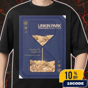 Linkin Park From Zero World Tour FZ 2025 Tour Omaha Poster August 29th Artwork By Koralie At CHI Health Center Omaha Merch Unisex T-Shirt