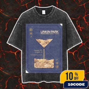 Linkin Park From Zero World Tour FZ 2025 Tour Omaha Poster August 29th Artwork By Koralie At CHI Health Center Omaha Vintage Washed Unisex T-Shirt