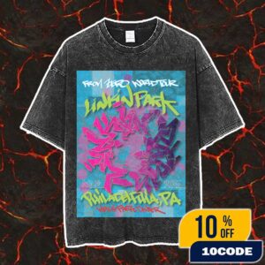 Linkin Park From Zero World Tour FZ 2025 Tour Philadelphia Poster August 16th Artwork By STASH Vintage Washed Unisex T-Shirt