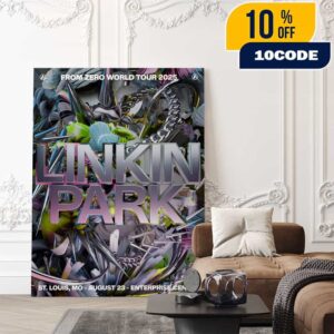 Linkin Park From Zero World Tour FZ 2025 Tour St Louis Poster August 23st Artwork By PJ Richardson At Enterprise Center Poster Canvas Home Decor