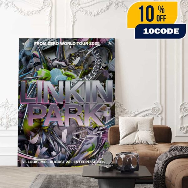 Linkin Park From Zero World Tour FZ 2025 Tour St Louis Poster August 23st Artwork By PJ Richardson At Enterprise Center Poster Canvas Home Decor