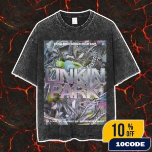 Linkin Park From Zero World Tour FZ 2025 Tour St Louis Poster August 23st Artwork By PJ Richardson At Enterprise Center Vintage Washed Unisex T-Shirt