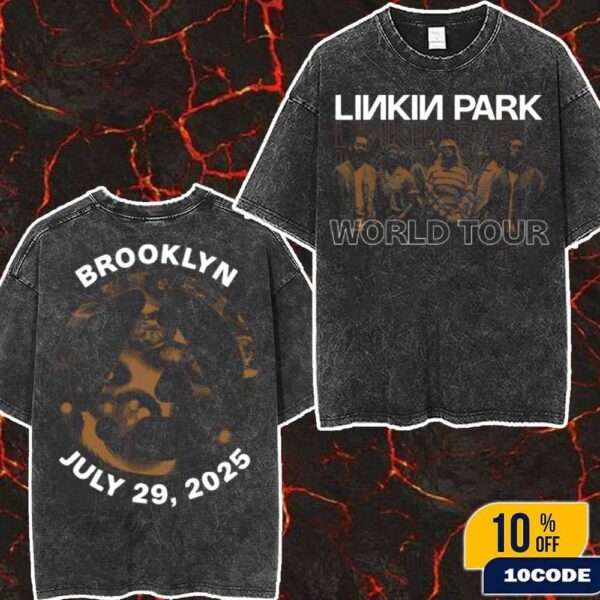 Linkin Park From Zero World Tour In Brooklyn New York 2025 Exclusive Merch Tee At Barclays Center On July 29 Wash Two Sides T-Shirt