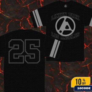 Linkin Park Los Angeles Black Football Jersey Number 25 Merchandise Shirt 2025 From Zero World Tour