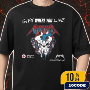 Metallica AWMH Bleeding Me Give Where You Live With American Red Cross Cruz Roja Americana Merch Unisex T-Shirt