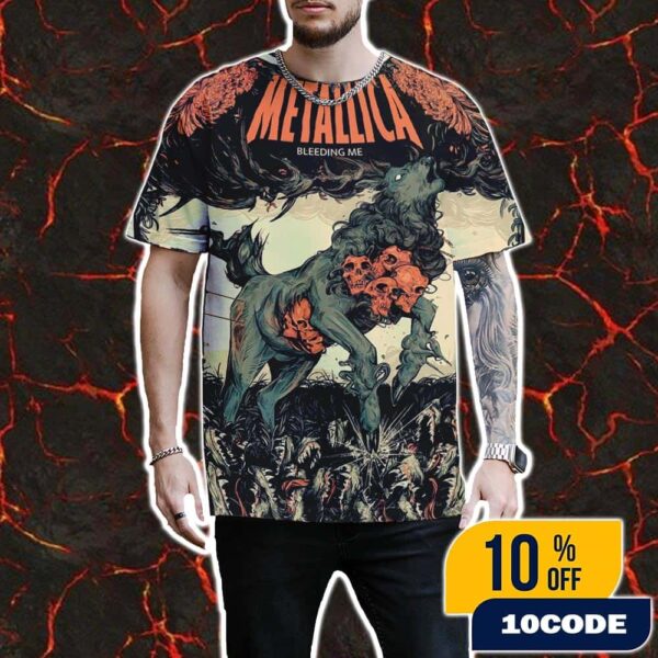 Metallica Bleeding Me 2025 Load Remastered Celebrate The Wolfskulljack Art Unisex All Over Print T-Shirt