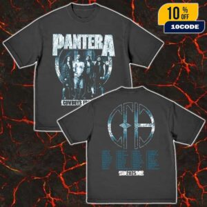 Offical Pantera Cowboys From Hell Band Photo And The CFH Logo 2025 Tour Dates Backprint Unisex T-Shirt