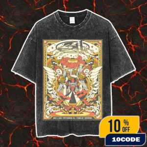 Official 311 Band Poster Art By Tiffany Chin July 1 2025 At Pittsburgh PA Stage AE With Badflower Vintage Washed Unisex T-Shirt
