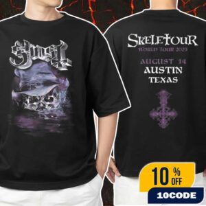 Official Ghost Band Merch Skeletour 2025 August 14 At Austin Texas Exclusive Unisex T-Shirt Merchandise