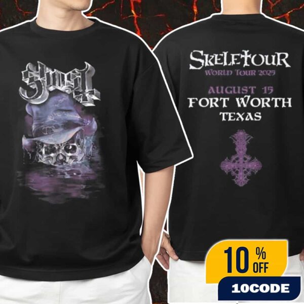 Official Ghost Band Merch Skeletour 2025 August 15 At Fort Worth Texas Exclusive Unisex T-Shirt Merchandise