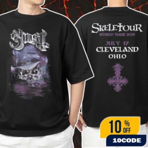 Official Ghost Band Merch Skeletour 2025 July 17 Cleveland Ohio Exclusive Unisex T-Shirt Merchandise