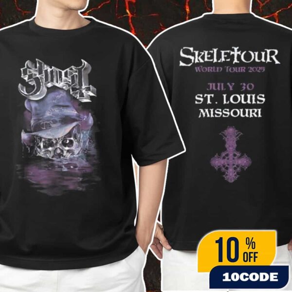 Official Ghost Band Merch Skeletour 2025 July 30 At St Louis Missouri Exclusive Unisex T-Shirt Merchandise