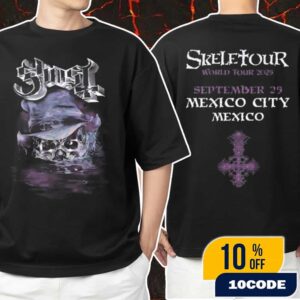 Official Ghost Band Merch Skeletour 2025 September 25 At Mexico City III Unisex T-Shirt Merchandise