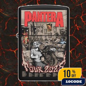 Official Pantera 2025 Tour Poster Lithograph Illustrations Of Various Characters And Elements Of Pantera’s Album Cover With Tour Dates Lighter Box
