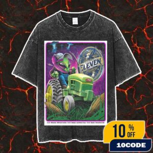 Official Poster For 311 Band Shows Artwork By Maxx242 July 3-5-9 2025 At Milwaukee BMO Harris Pavilion – Dubuque Back Waters Stage – Waukee Vibrant Music Hall Washed T-Shirt