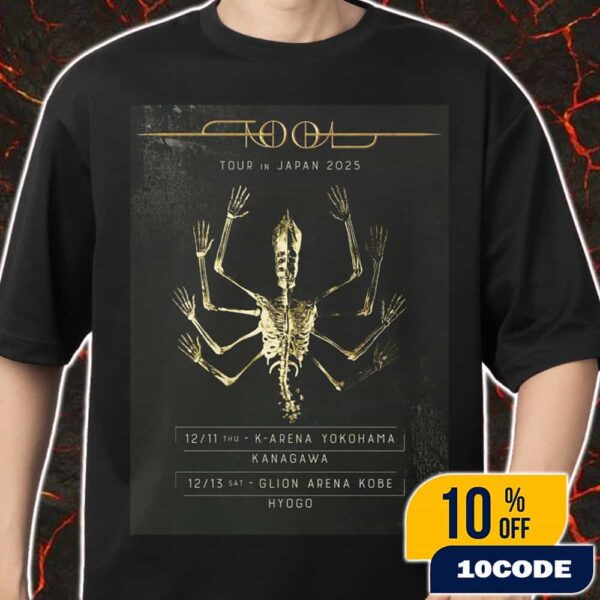 Official Tool Band Tour In Japan 2025 December 11-13 2025 At K-Arena Yokohama Kanagawa And Glion Arena Kobe Hyogo Poster Event Merch Unisex T-Shirt