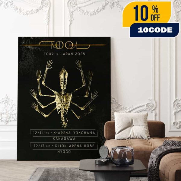 Official Tool Band Tour In Japan 2025 December 11-13 2025 At K-Arena Yokohama Kanagawa And Glion Arena Kobe Hyogo Poster Event Poster Canvas Home Decor