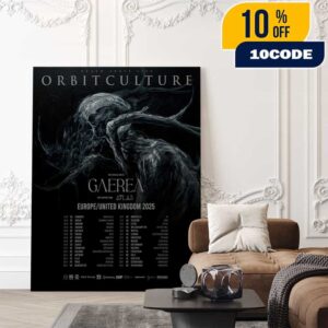 Orbit Culture Death Above Life With Gaerea x Atlas Support EU-UK Tour 2025 Poster Headline Tour Dates Poster Canvas Home Decor
