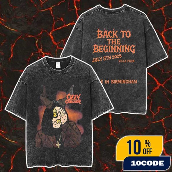 Ozzy Osbourne Back To The Beginning The Final Show Ozzy Bull July 5th 2025 At Villa Park Made In Birmingham Merch Unisex Two Sided Washed T-Shirt