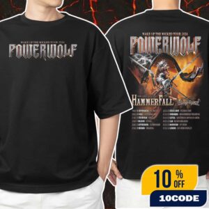 Powerwolf Wake Up The Wicked Tour 2026 With HammerFall And Wind Rose Poster Tour Dates Unisex T-Shirt Merchandise