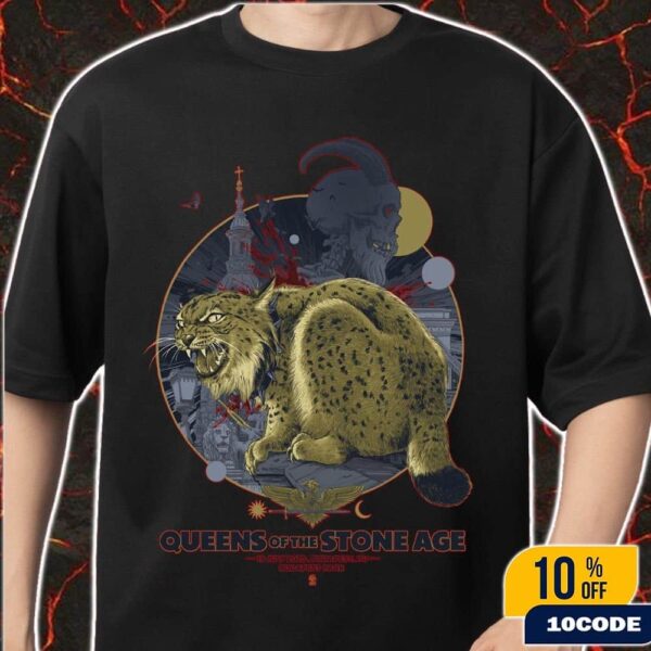 Queens Of The Stone Age Budapest Hungary 2025 Event Poster At Budapest Park On July 19 Art By Vance Kelly Classic T-Shirt