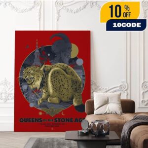 Queens Of The Stone Age Budapest Hungary 2025 Event Poster At Budapest Park On July 19 Art By Vance Kelly Home Decor Poster Canvas