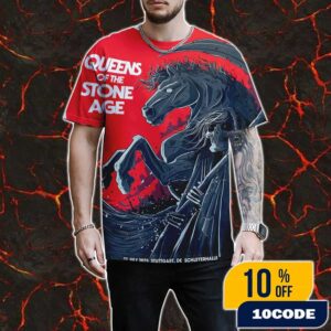 Queens Of The Stone Age The End Is Nero Tour 2025 July 27 2025 At Hanns-Martin-Schleyer-Halle Stuttgart Poster Event Artwork By Alex Tillbrook 3D T-Shirt