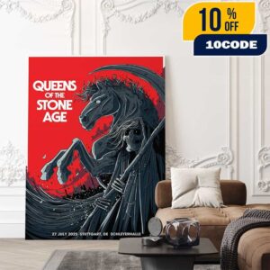 Queens Of The Stone Age The End Is Nero Tour 2025 July 27 2025 At Hanns-Martin-Schleyer-Halle Stuttgart Poster Event Artwork By Alex Tillbrook Poster Canvas