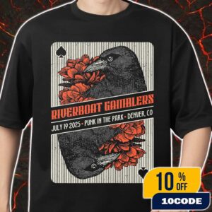 Riverboat Gamblers Poster Limited Edition Artwork By Mathias Mo Valdez July 19 2025 At Punk In The Park Denver CO Merch Unisex T-Shirt