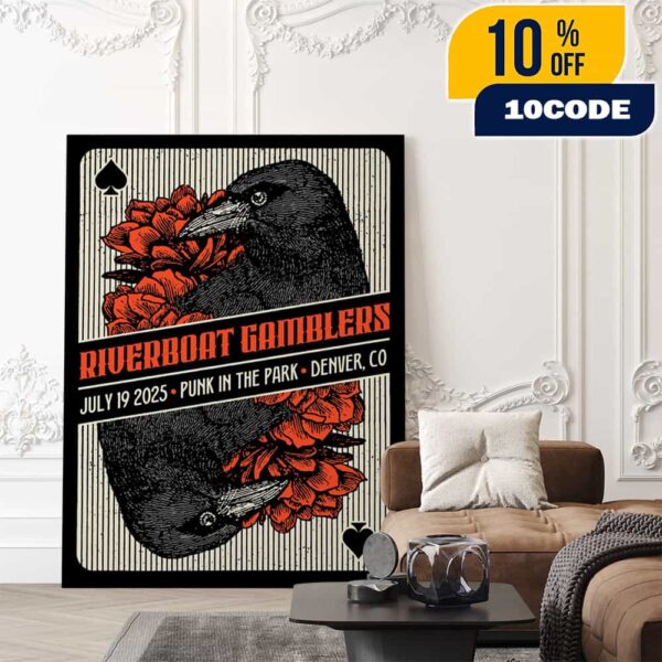 Riverboat Gamblers Poster Limited Edition Artwork By Mathias Mo Valdez July 19 2025 At Punk In The Park Denver CO Poster Canvas Home Decor