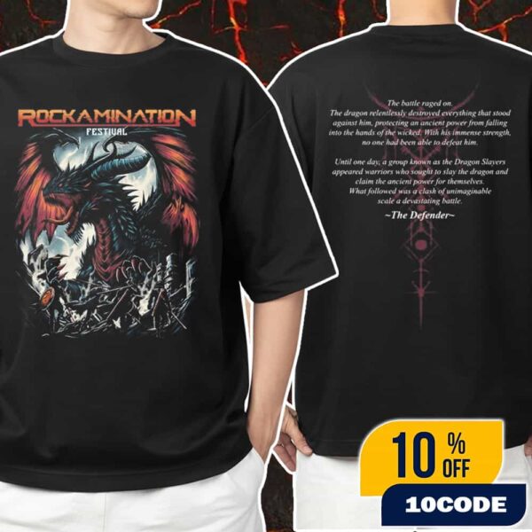 Rockamination Festival 2025 Official Merchandise 3.0 12-13 July 2025 At Stadion Wilis Madiun With Line Up Backprint Unisex T-Shirt Merchandise