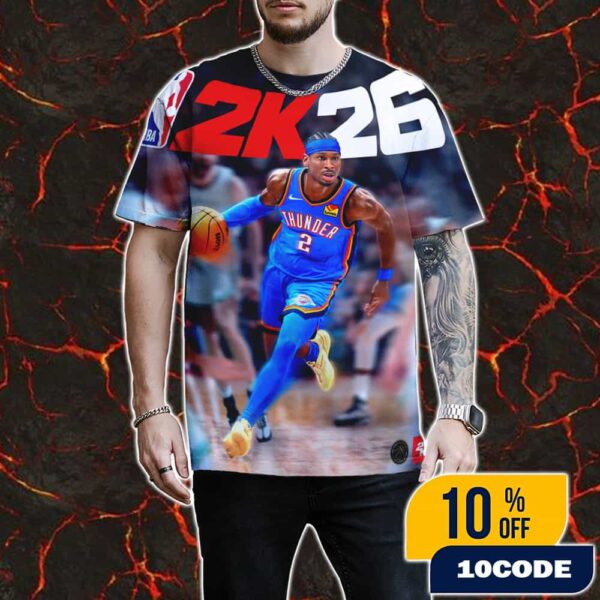 The Generational Run Continues Shai Gilgeous-Alexander NBA 2K26 Standard Edition Cover Athlete Limited Edition All Over Print Graphic T-Shirt, Hoodie