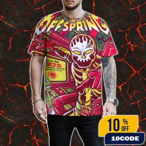 The Offspring SUPERCHARGED World Tour 2025 July 26 2025 At Ruoff Music Center Noblesville Indiana Poster Event Artwork By Tim Baron All Over Print Graphic T-Shirt, Hoodie