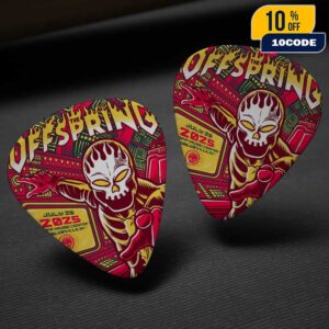 The Offspring SUPERCHARGED World Tour 2025 July 26 2025 At Ruoff Music Center Noblesville Indiana Poster Event Artwork By Tim Baron Guitar Pick