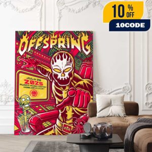 The Offspring SUPERCHARGED World Tour 2025 July 26 2025 At Ruoff Music Center Noblesville Indiana Poster Event Artwork By Tim Baron Poster Canvas Home Decor